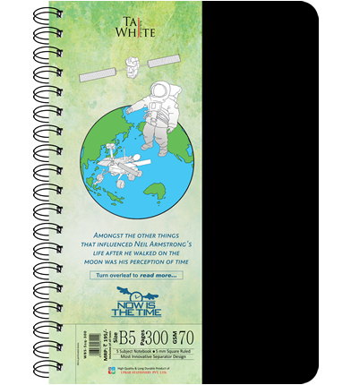 Wire-O Notebook B5 (25 * 17.6 cm) - 5 Subject/ 5 mm Square Pg 300