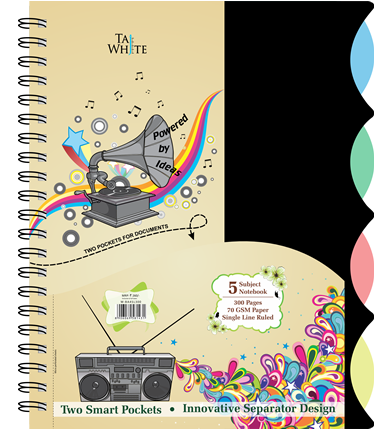 Wire-O Notebook Business A4 (28 * 21 cm) - 5 Subject/ Single Line Pg 300