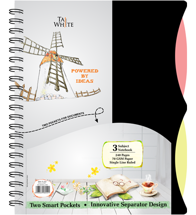 Wire-O Notebook Business A4 (28 * 21 cm) - 3 Subject/ Single Line Pg 240